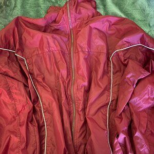 Mens y2k red windbreaker full zip